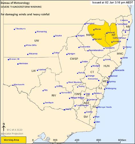 Thunderstorm Warning Issued For Parts Of The North West Slopes And