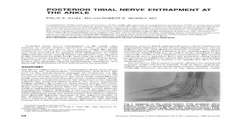 Posterior Tibial Nerve Entrapment At The Ankle Pdf Document