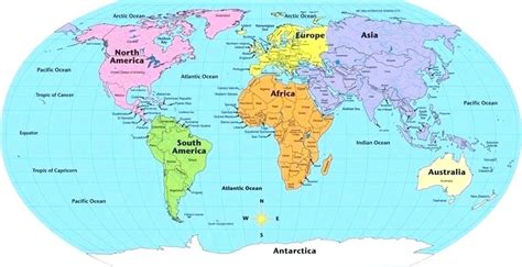 World Map With Longitude And Latitude And Countries