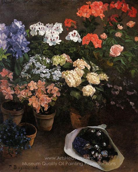 Jean Frédéric Bazille Study Of Flowers Painting Reproductions Save 50
