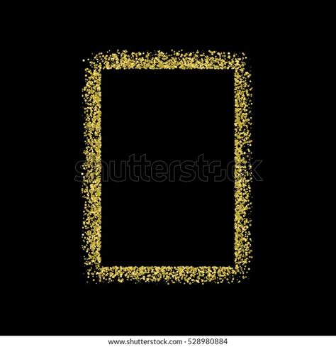 Gold Glitter Frame On Black Background Stock Vector Royalty Free