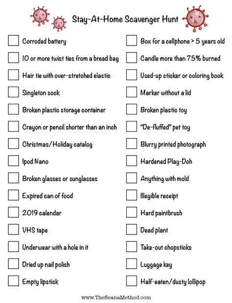 Some items on the list will require taking a picture on someone's cell phone. Stay-at-home Scavenger Hunt in 2020 | Scavenger hunt, Blog ...