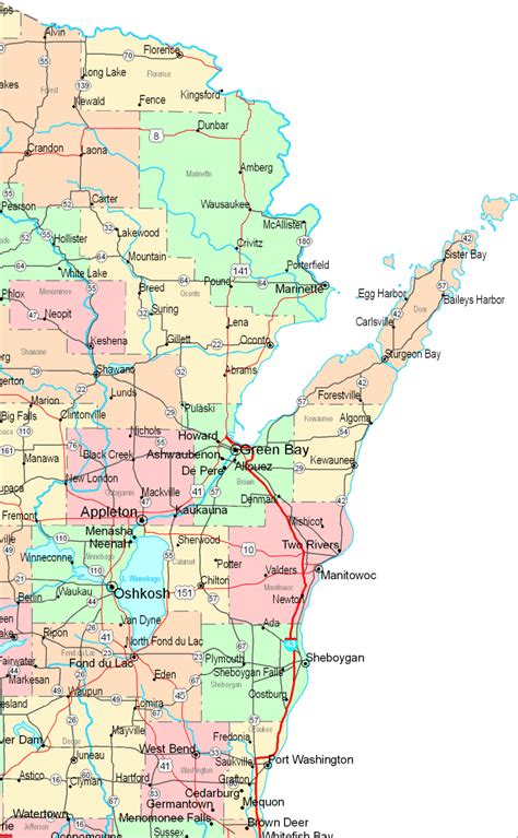 Online Map Of Wisconsin Central East