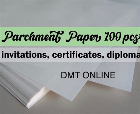 Parchment Paper 85 Gsm A4 100 Sheets Certificate Diploma Invitation