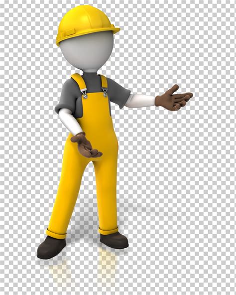 Construction Worker Cartoon Yellow Standing Job Png Clipart Cartoon