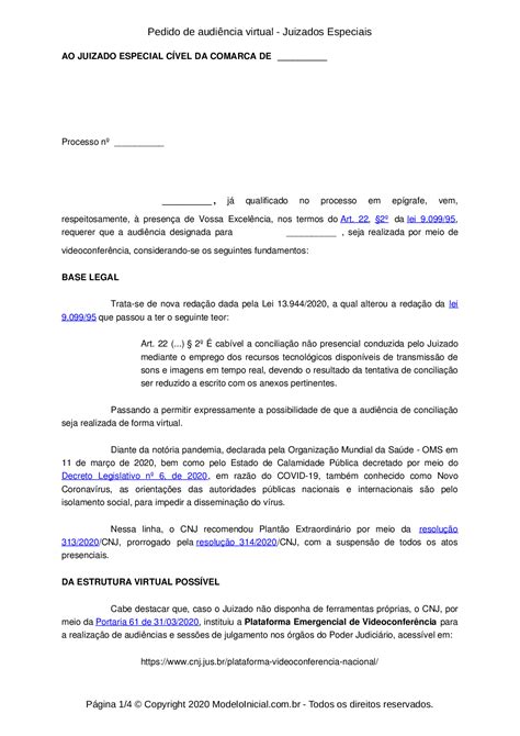 Modelo De Carta De Pedido De Audiencia