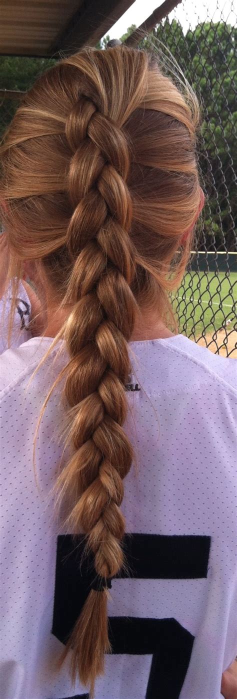 Braided bangs hairstyles for long hair / via. Softball hair :) me except i have two braids and it takes ...
