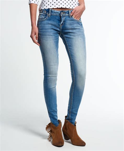 Womens Cassie Skinny Jeans In Light Blue Superdry