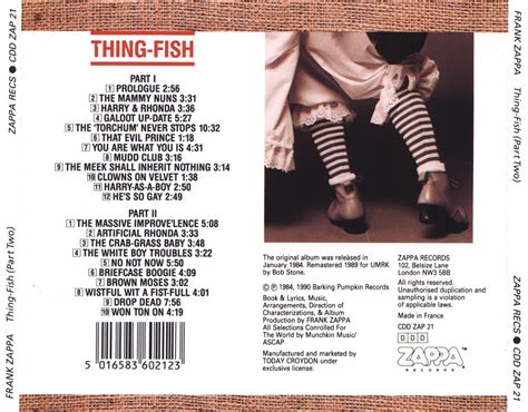Frank Zappa Thing Fish 1984