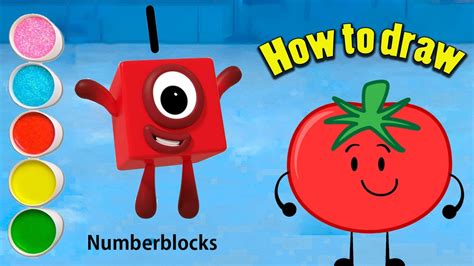How To Draw Numberblock One And Tomato Drawing Tutorial For Kids