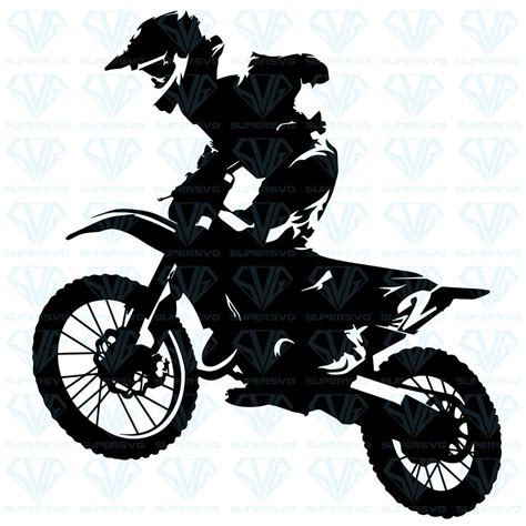 Motocross Race Rider On Motorbike Svg Files For Silhouette Files For