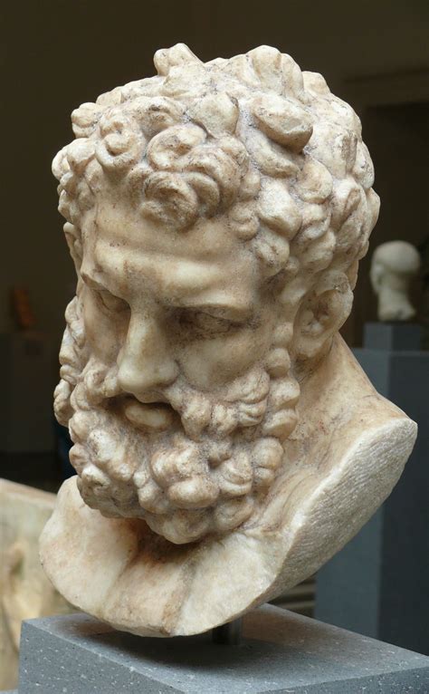Head Of Herakles Marble 1st C Imperial Period Roman Copy Of The