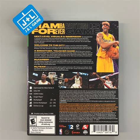Nba 2k21 Mamba Forever Edition Xbox Series X Jandl Video Games New