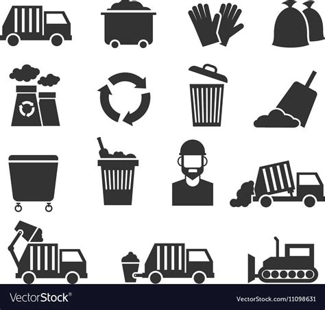 Trash Recycle Garbage Waste Vector Icons Container For Junk And Waste