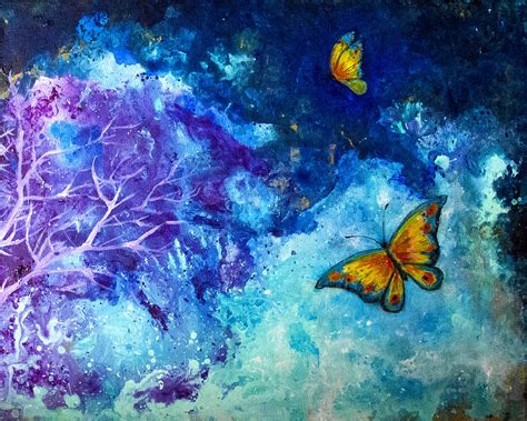 Butterflies Dream Painting By Sally Chan Fine Art America