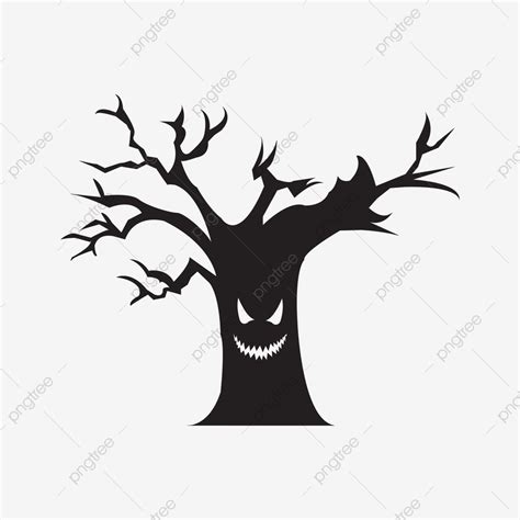 Halloween Spooky Tree Silhouette Png Free Halloween Tree Vector Halloween Vector Happy