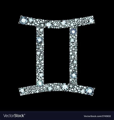 Diamond Gemini Symbol Royalty Free Vector Image