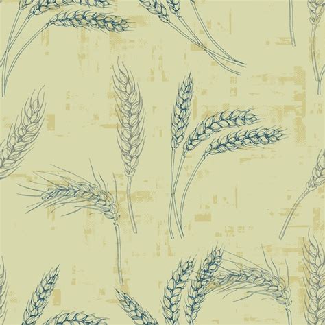 Premium Vector Wheat Agriculture Seamless Pattern