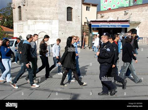 Turkish Police At Taksim Square In Istanbul Stock Photo Alamy