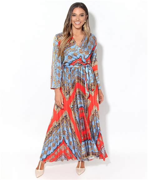 Maxi Dress Scarf Print Belted Maxi Dress Krisp