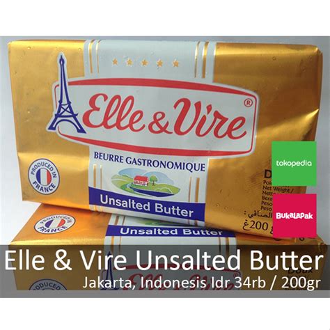 Elle & vire butter 200g. Jual Unsalted Butter- Jakarta Elle & Vire di lapak ...