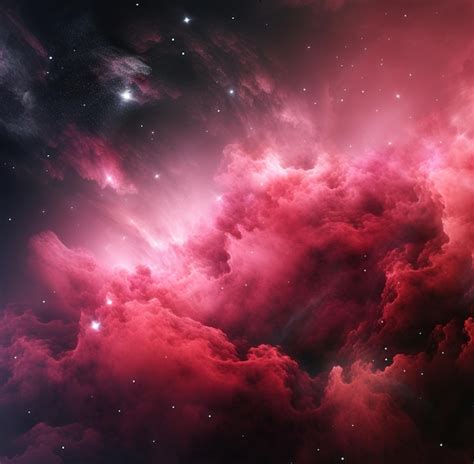Uma Nebulosa Vermelha Com Estrelas No Centro E As Estrelas No Centro