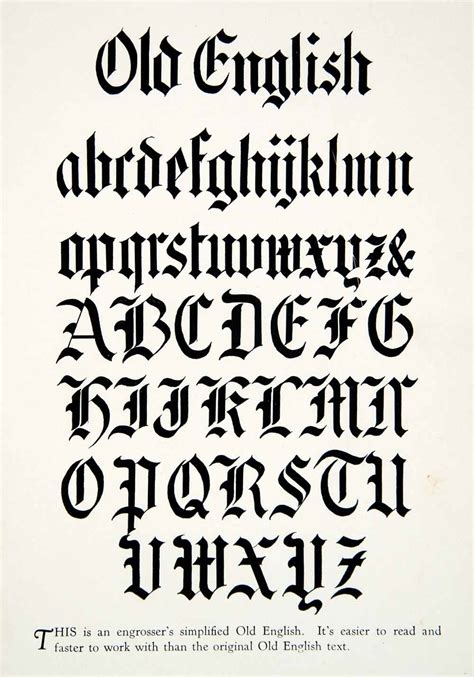 1928 Print Old English Typography Graphic Design Style Decorative Alph