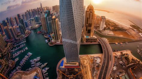 Download Wallpaper 1920x1080 United Arab Emirates Skyscrapers Top