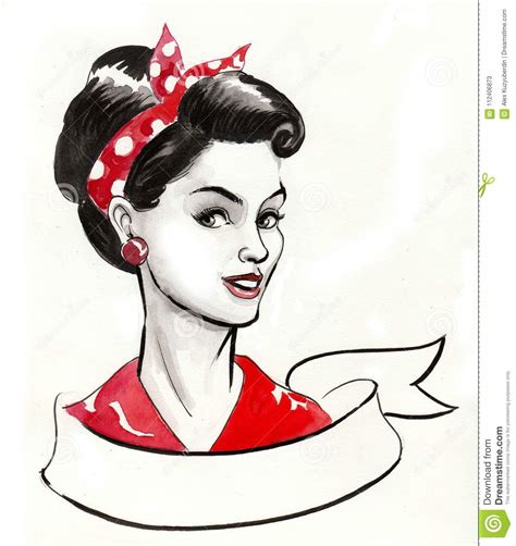 Pinup Beauty And Banner Stock Illustration Illustration Of Sketch