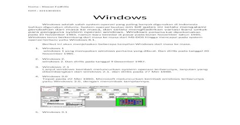 Windows Dari Masa Ke Masa Docx Document