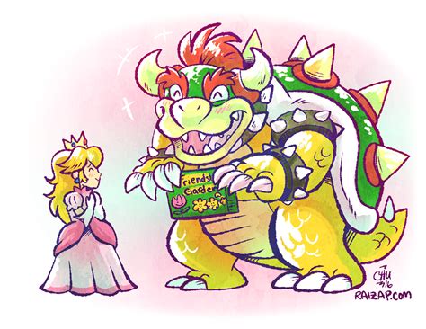 Bowser And Peach Being Cute By Raizy On Deviantart