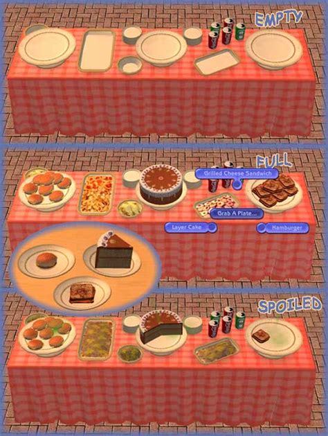 Mod The Sims Buffet Tables With Customalternative Foods