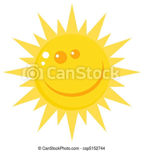 Happy Sun Face With A Smile Smiling Sun Cartoon Character Canstock