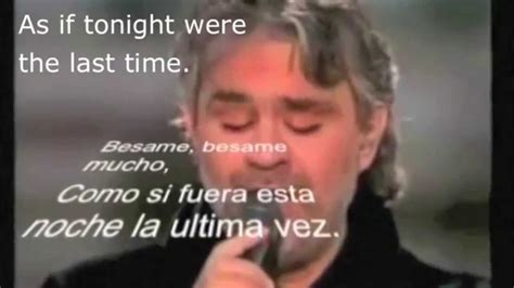 Besame Mucho Andrea Bocelli With Spanish Lyrics Subtitles And English