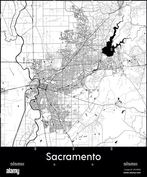 City Map North America United States Sacramento Vector Illustration