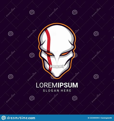 Evil Skull Mask Logo Design Insignia Stock Vector Illustration Of