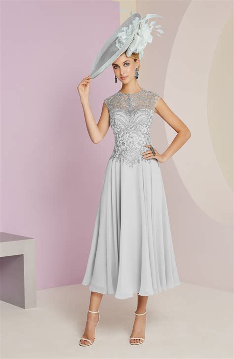 Mid length dress with chiffon skirt. 008549 - Catherines of Partick