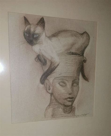 Antique American Illustrator Agnes Tait Siamese Cat Fine Art Ny Nm