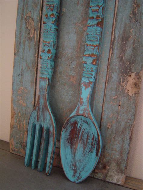 large metal fork spoon wall decor items similar to vintage giant metal fork spoon wall decor
