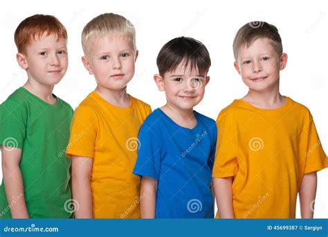 Four Happy Little Boys Stock Photo Image 45699387