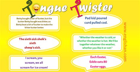 50 Tongue Twisters In English With Pdf