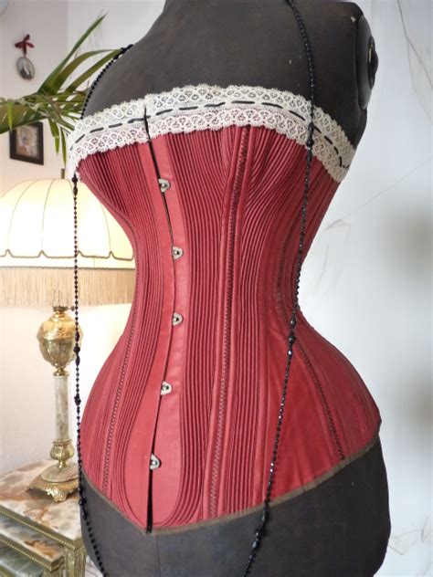 Tempting Red Victorian Corset Ca 1880 Antique