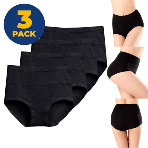 3 pack high waisted briefs pants tummy control underwear magic knickers size 6 8 ebay