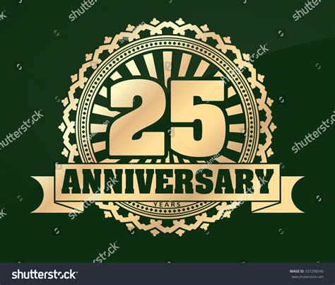 Vintage Anniversary 25 Years Round Emblem Stock Vector Royalty Free