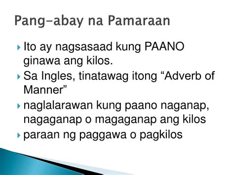 Ppt Pang Abay Na Pamaraan Powerpoint Presentation Free Download