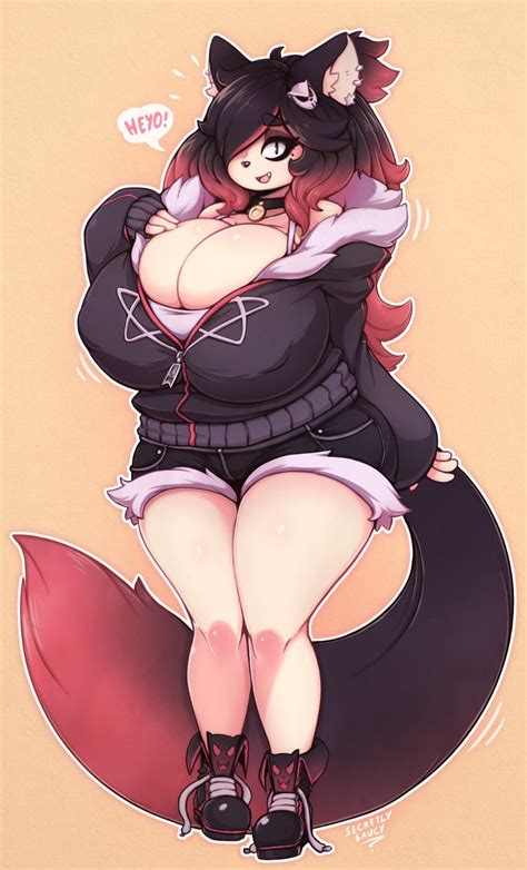 Rule 34 Cat Ears Cat Tail Catgirl Furry Goth Hoodie Huge Breasts Jean