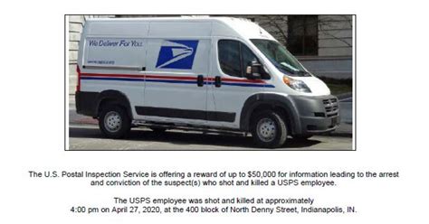 50000 Reward Offered For Arrest In Murder Of Indy Mail Carrier