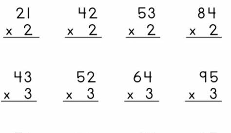 2 Digit X 1 Digit Multiplication Worksheets - Free Printable