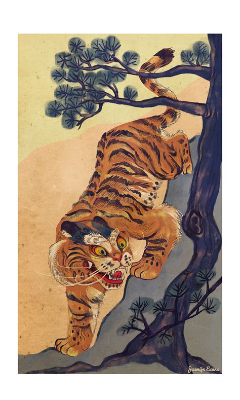 Asian Style Tiger Lying Down Drawmytattoo