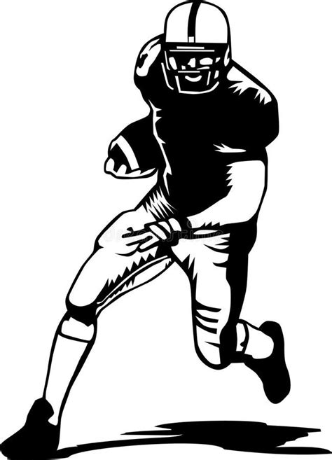Football Player Black And White Stock Vector Image 15965593